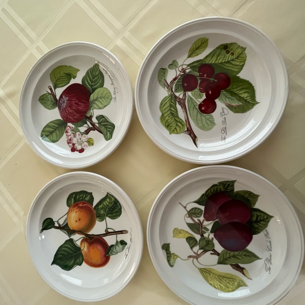 Four Portmeirion Pomona salad plates.